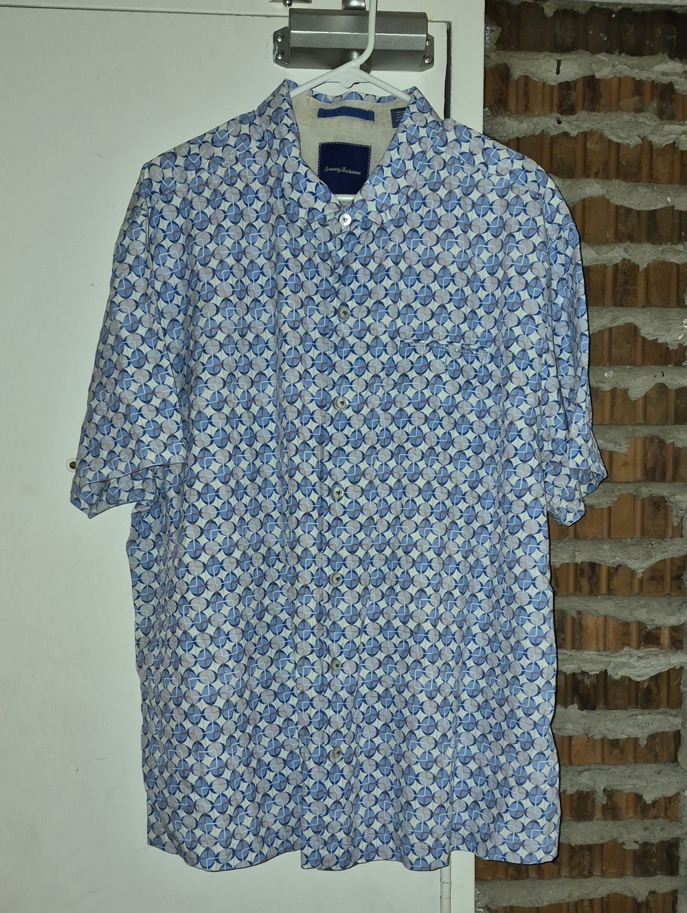 Tommy Bahama Island Modern Fit Short Sleeve Silk Blend Shirt Size XXL TTG 2XL
